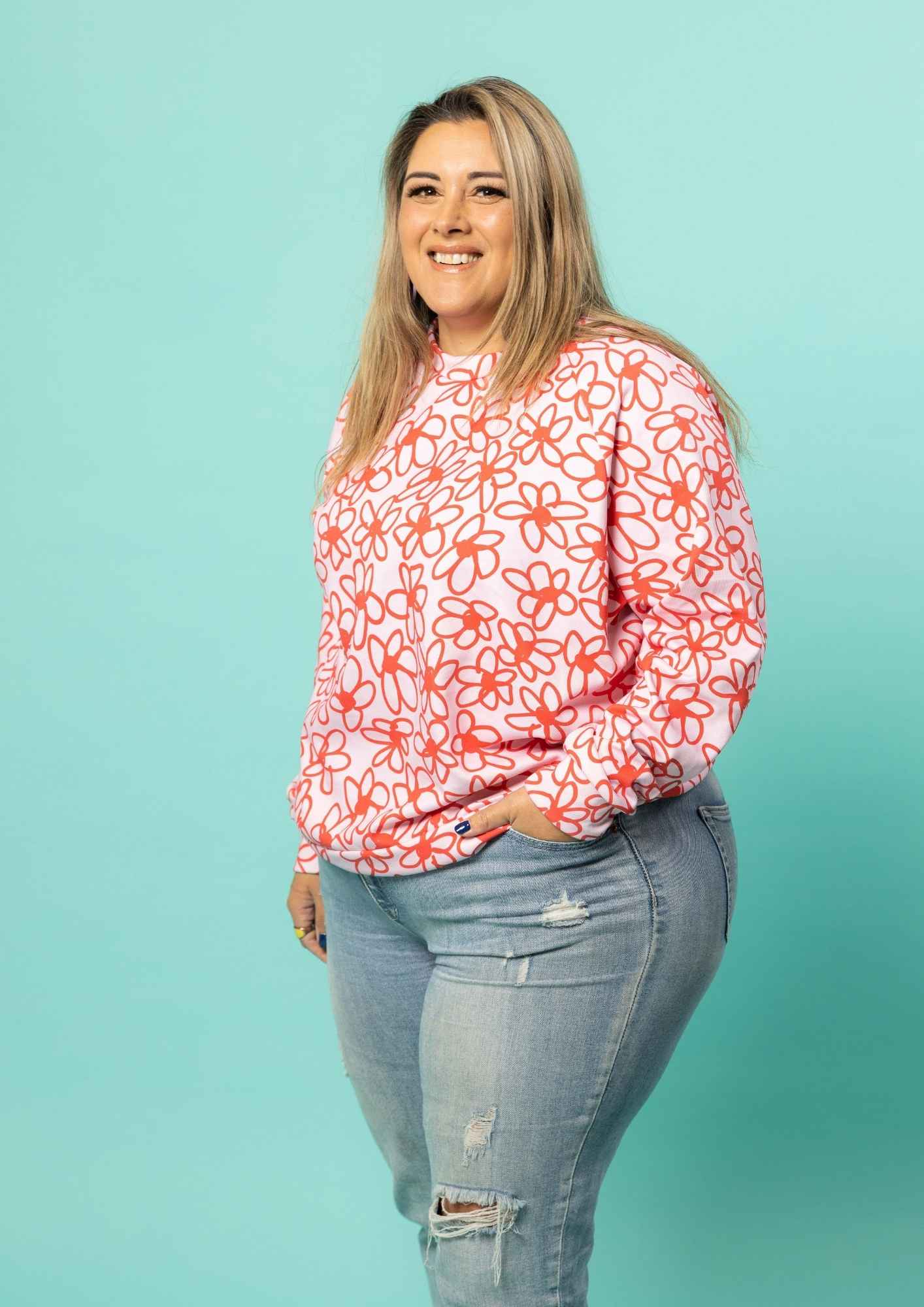 Greta Sweater - Bloom Scarlet