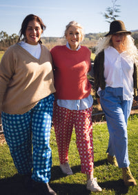 Balloon Pant - Hand Drawn Check Burnt Orange