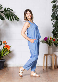 Balloon Pant - Thin Pin Blue