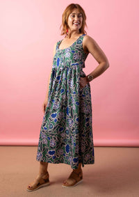 Reverie Tie Back Dress - Euni Green