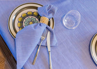 Thin Pin Blue Cotton Linen Napkins