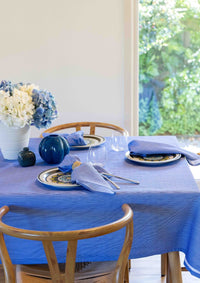 Thin Pin Blue Cotton Linen Napkins