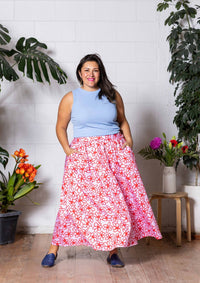 Bowie Skirt - Bloom Scarlet