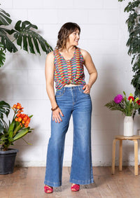 Frankie Singlet Top - Long Lines Retro