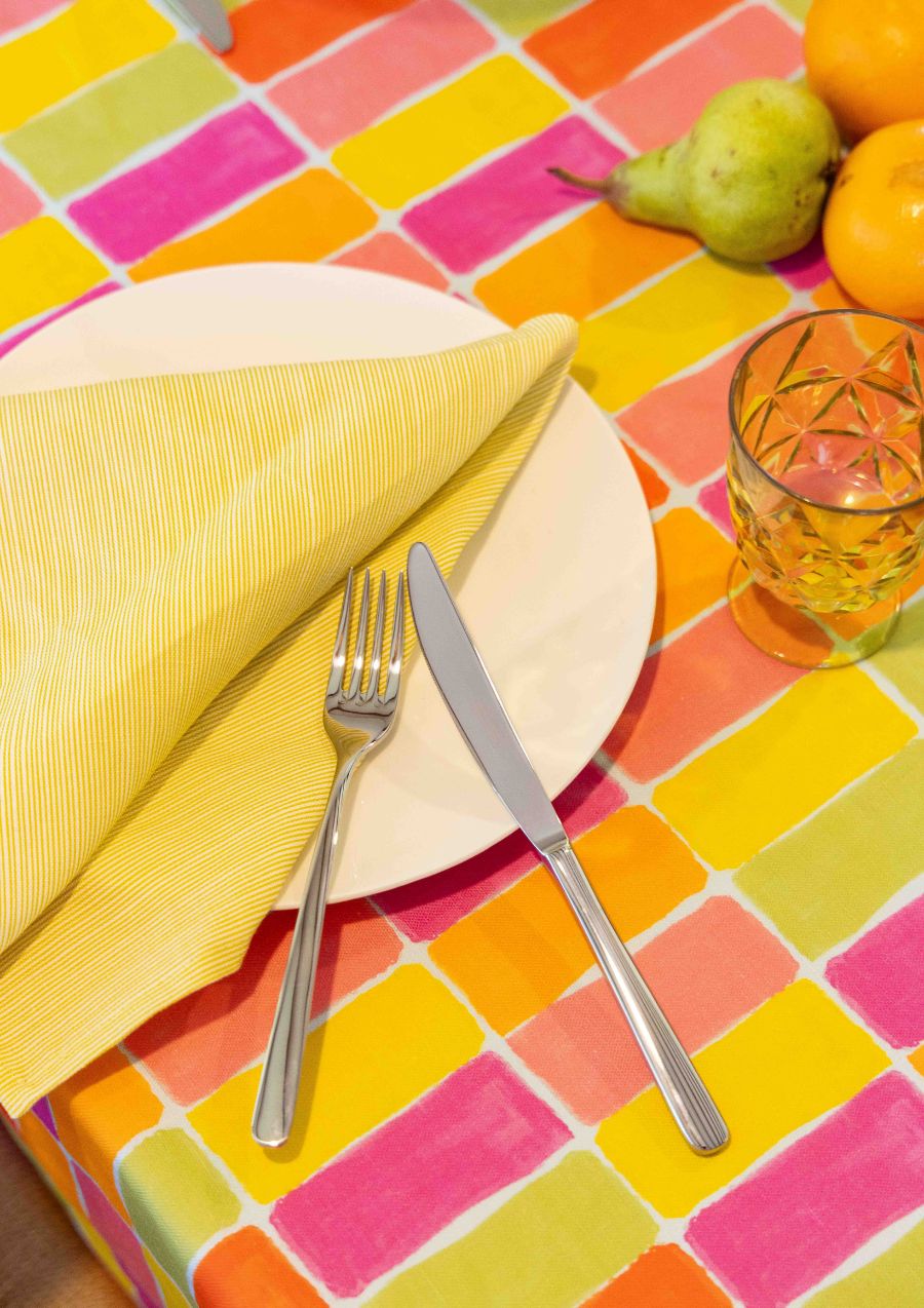 Thin Pin Citrus Cotton Linen Napkins