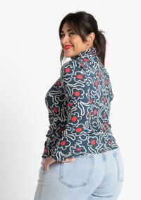 Roller Turtleneck - Fleur Forest Green