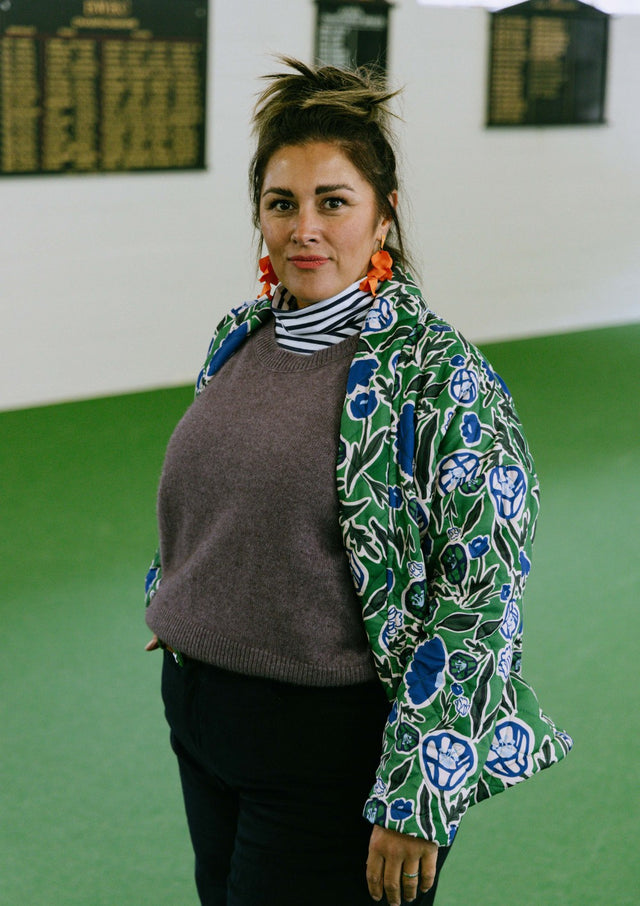 Quilted Jacket - Euni Green / New Muse Blue
