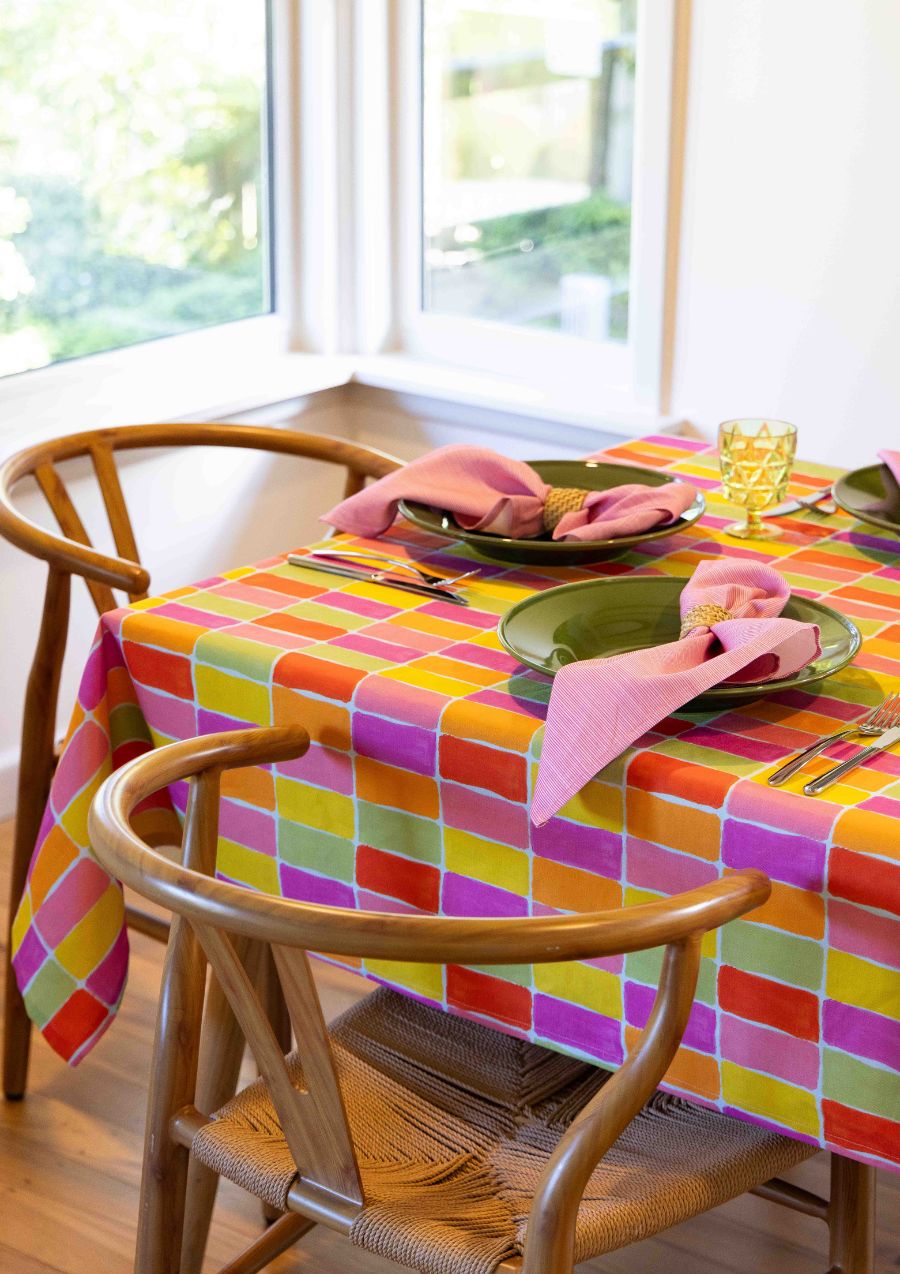 Thin Pin Bubblegum Cotton Linen Napkins