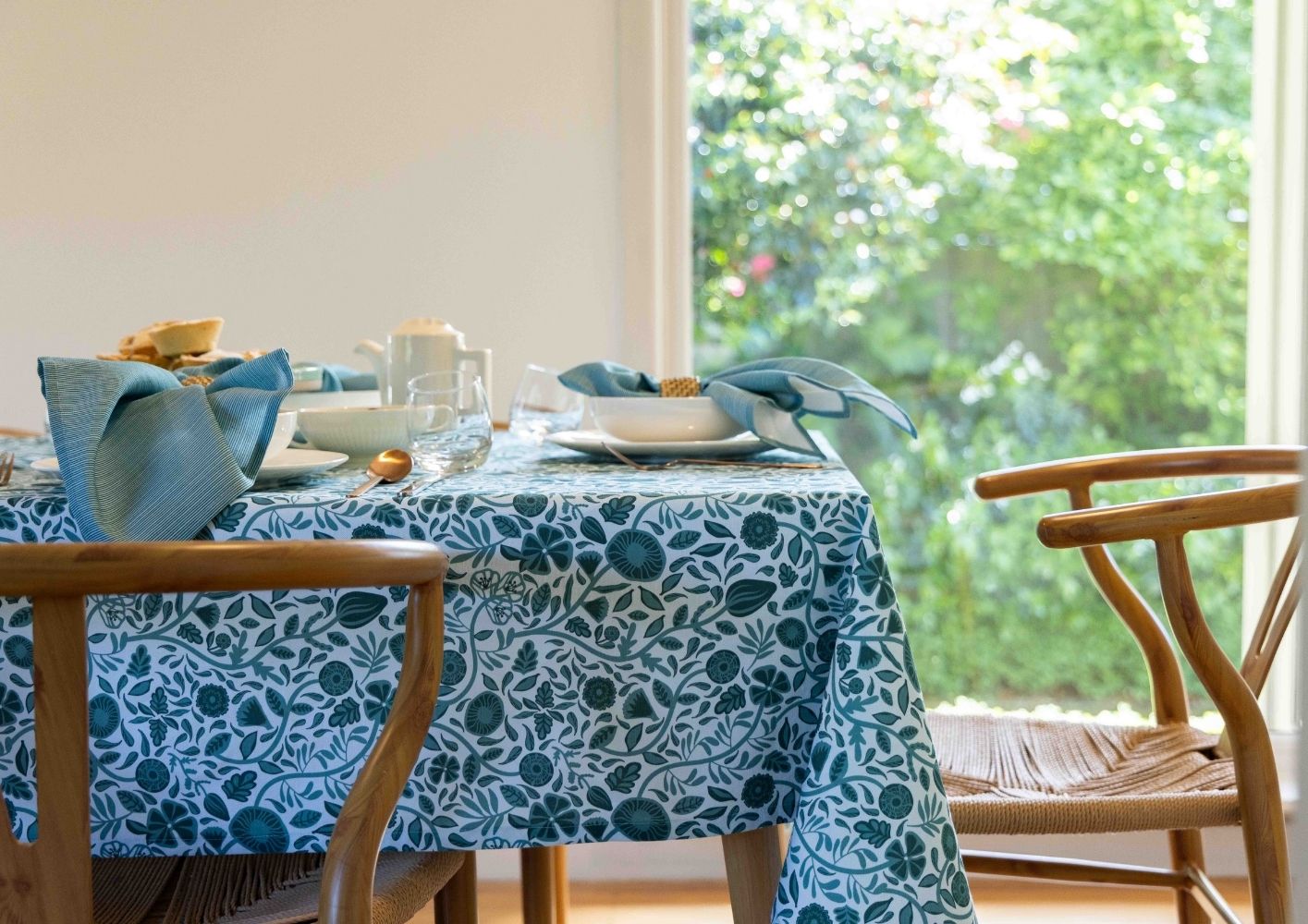 Thin Pin Green Cotton Linen Napkins