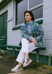 Quilted Jacket - Euni Green / New Muse Blue