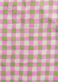 Frankie Singlet Top - Hand Drawn Check Citrus