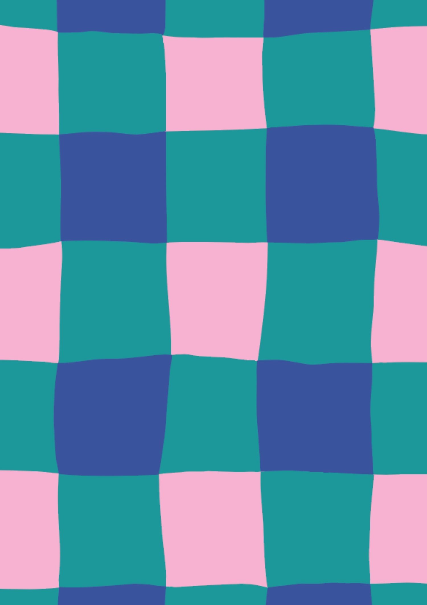 Roller - Hand Drawn Check Teal