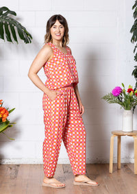 Balloon Pant - Hand Drawn Check Burnt Orange