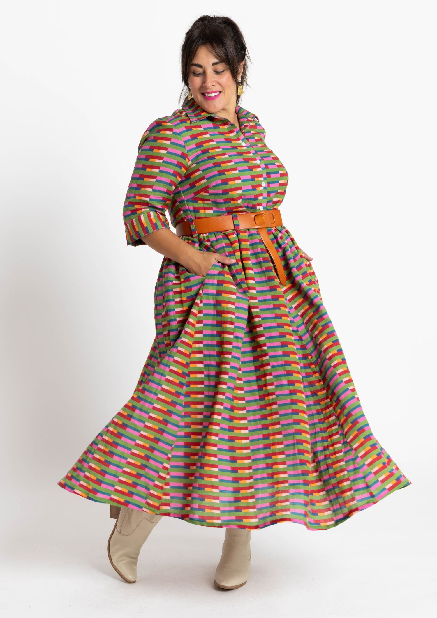 Peta Shirt Dress - Long Lines Retro