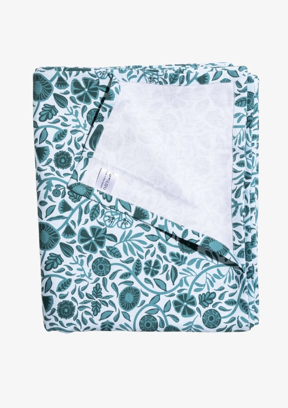 Nouveau Green Cotton Linen Tablecloth