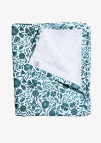 Nouveau Green Cotton Linen Tablecloth