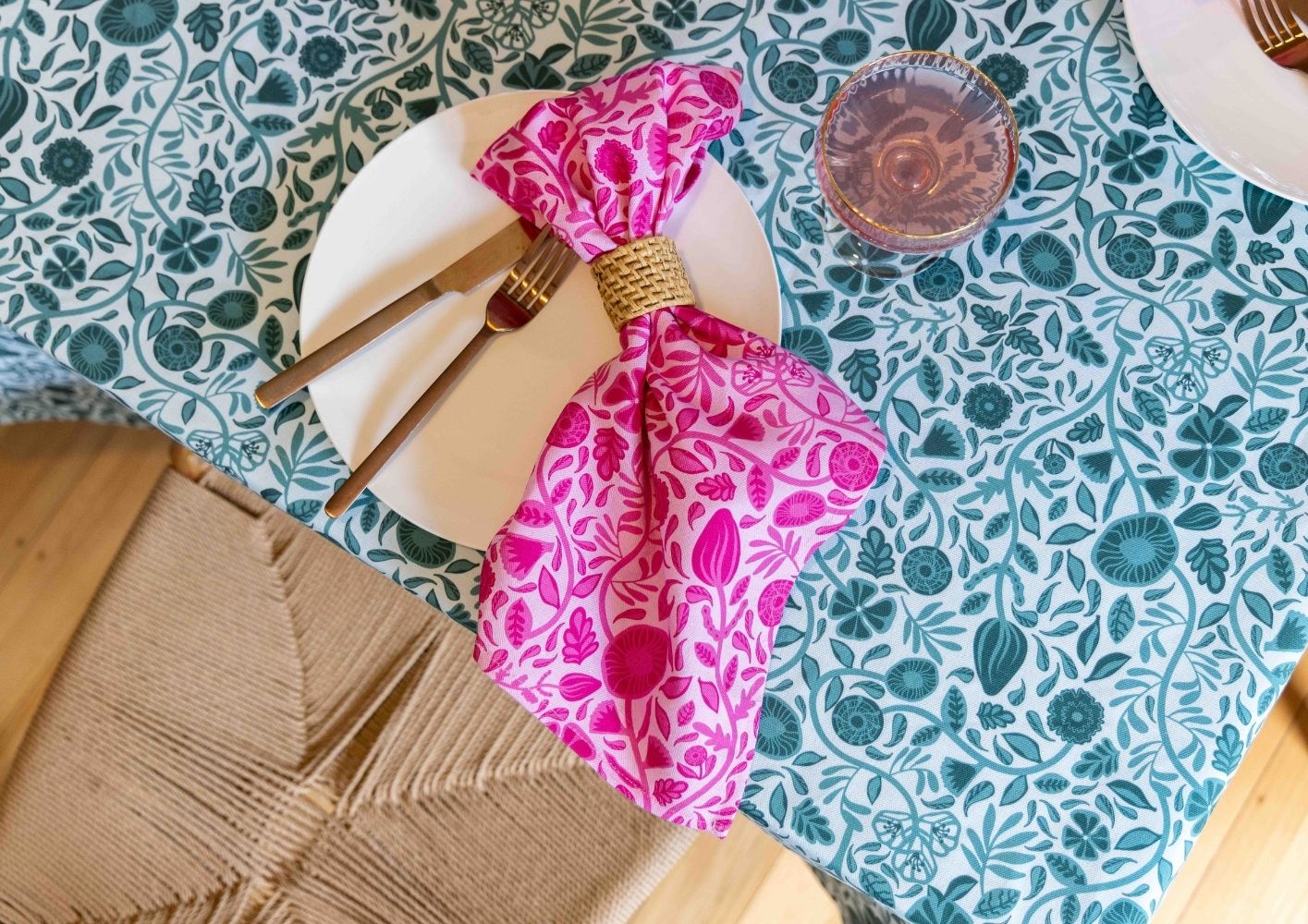 Nouveau Pink Cotton Line Napkins
