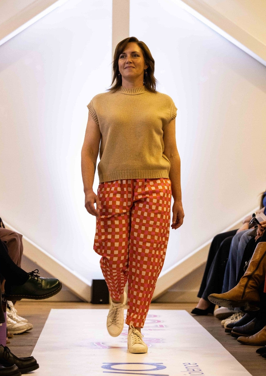Balloon Pant - Hand Drawn Check Burnt Orange