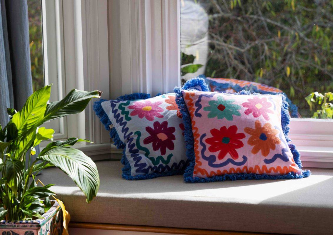 Cushion - Flowers Pink