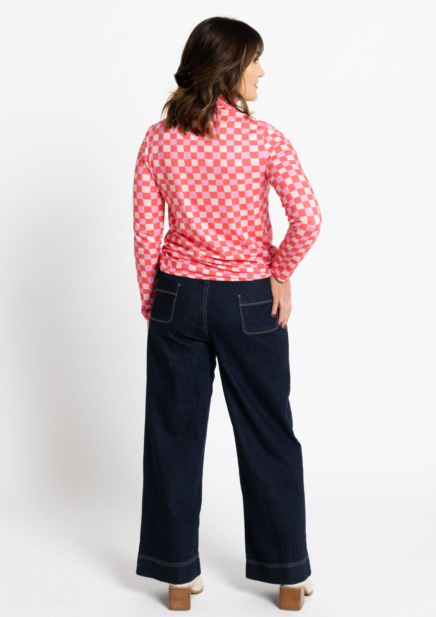 Roller - Hand Drawn Check Pink