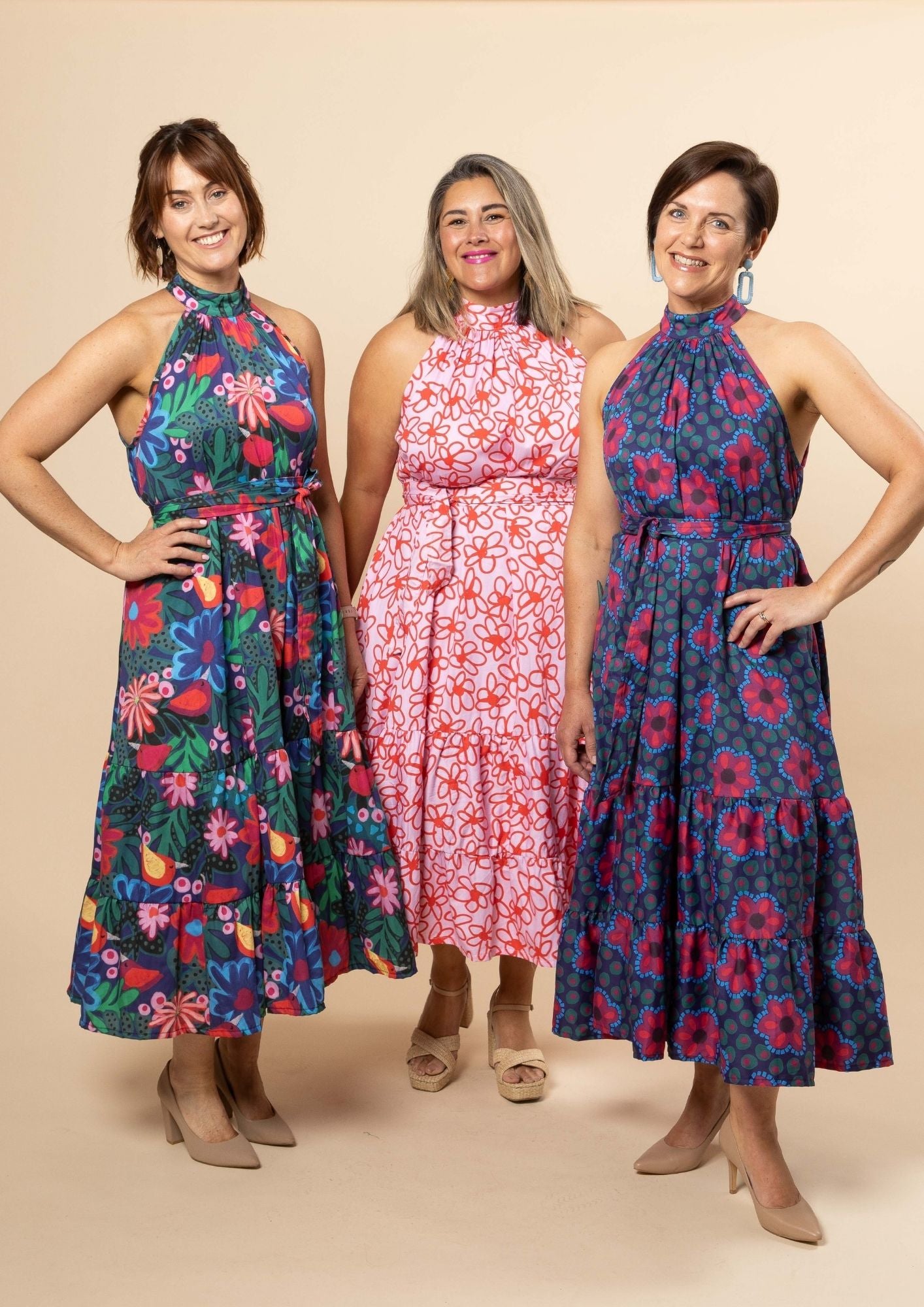 Portia Halterneck Dress - Mosaic