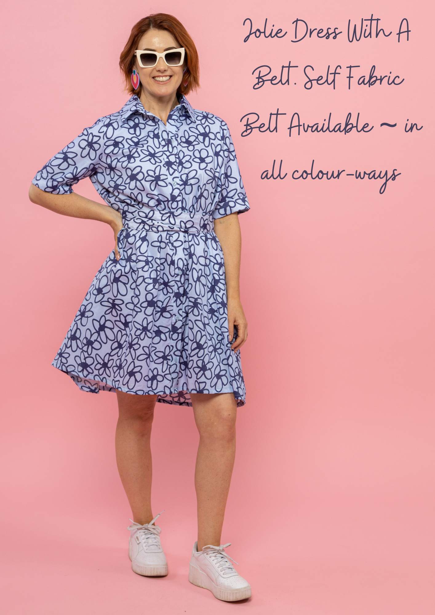 Jolie Shirt Dress - Bloom Scarlet