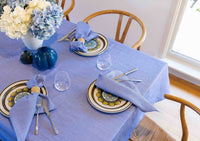 Thin Pin Blue Cotton Linen Napkins