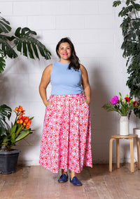 Bowie Skirt - Bloom Scarlet