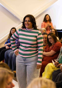 Roller Turtleneck - Shamrock & Rose Stripe