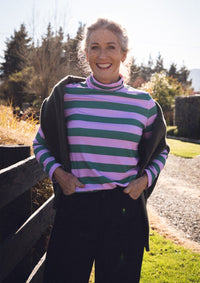 Roller Turtleneck - Shamrock & Rose Stripe