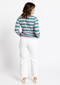 Roller Turtleneck - Shamrock & Rose Stripe