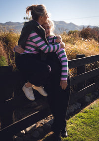 Roller Turtleneck - Shamrock & Rose Stripe