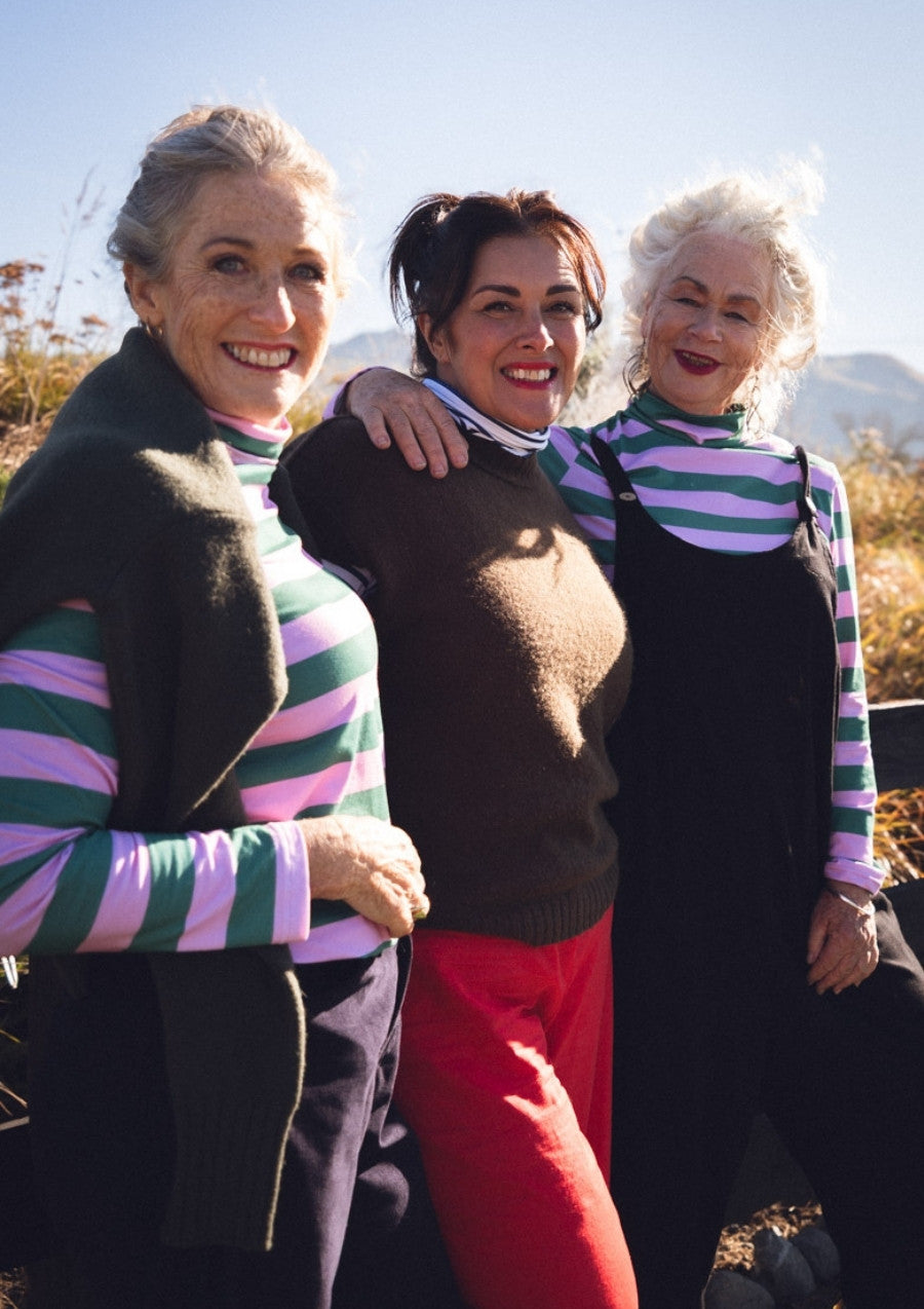 Roller Turtleneck - Navy Stripe