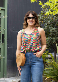 Frankie Singlet Top - Long Lines Retro