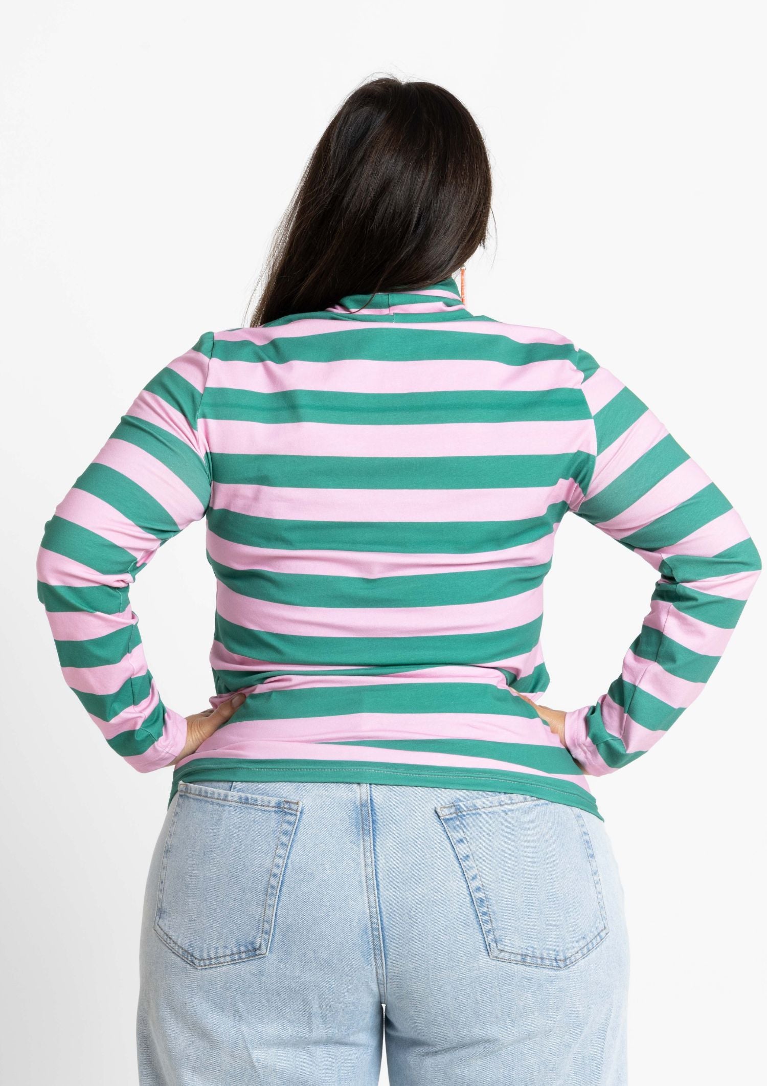 Roller Turtleneck - Shamrock & Rose Stripe