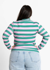 Roller Turtleneck - Shamrock & Rose Stripe