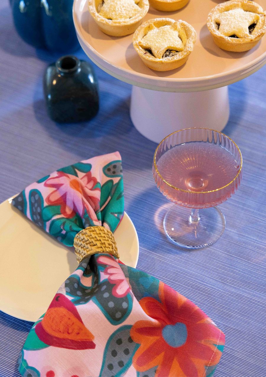 Wilderness Pink Cotton Linen Napkins