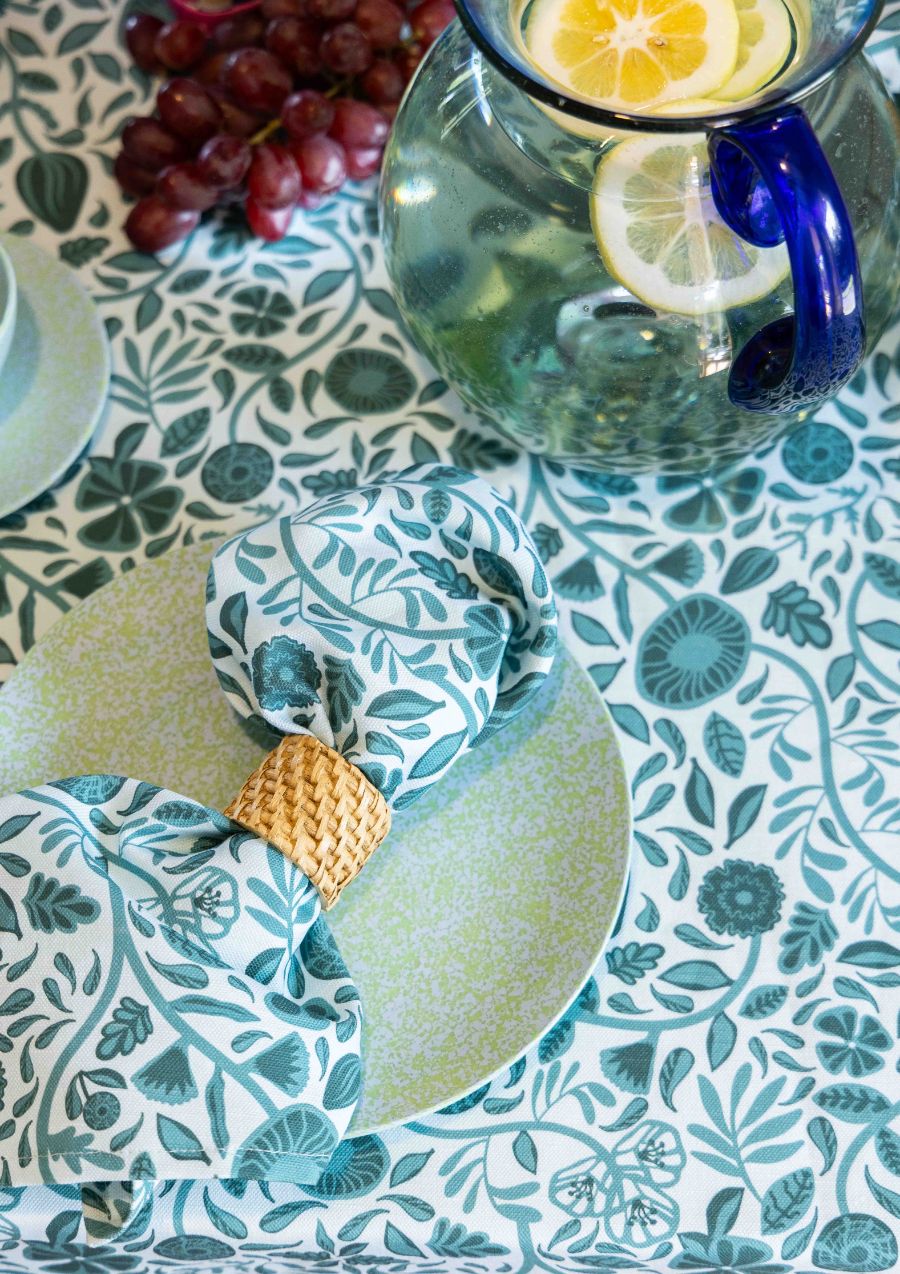 Nouveau Green Cotton Linen Napkins