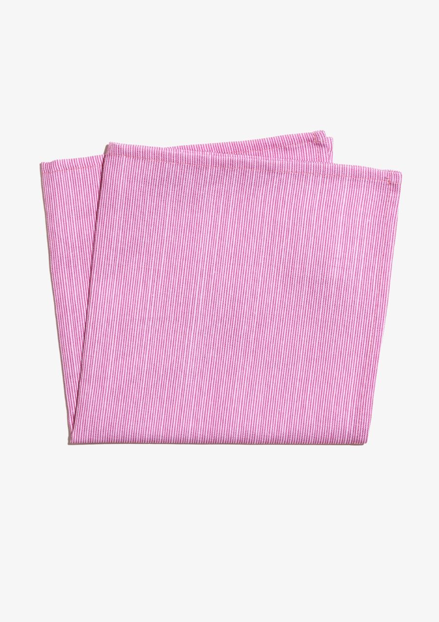 Thin Pin Bubblegum Cotton Linen Napkins