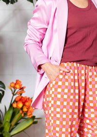 Balloon Pant - Hand Drawn Check Burnt Orange