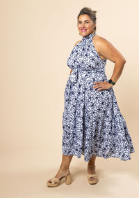 Portia Halterneck Dress - Bloom Blue