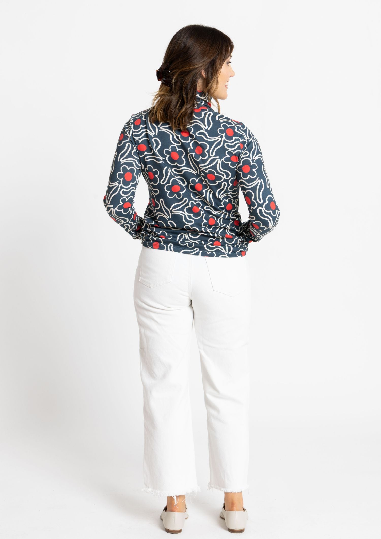 Roller Turtleneck - Fleur Forest Green