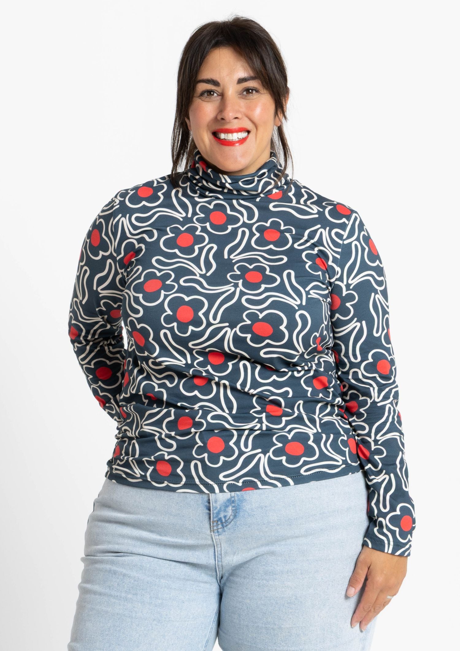 Roller Turtleneck - Fleur Forest Green