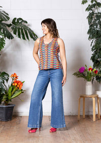 Frankie Singlet Top - Long Lines Retro