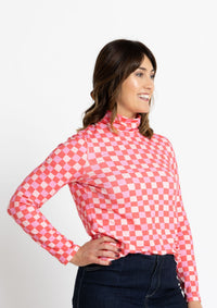 Roller - Hand Drawn Check Pink