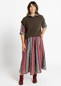 Peta Shirt Dress - Tile Stripe Navy