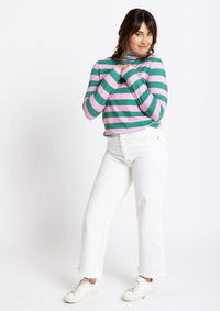 Roller Turtleneck - Shamrock & Rose Stripe