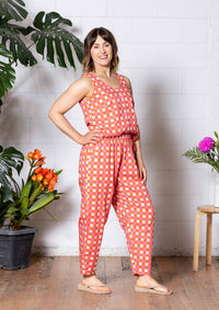 Balloon Pant - Hand Drawn Check Burnt Orange